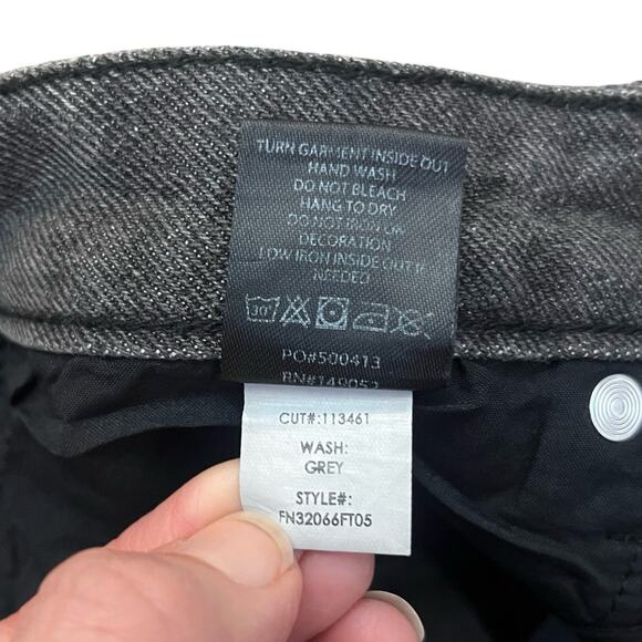 Fashion Nova Dazzle Dazzle Rhinestone Denim Shorts Size 9 Gray Cutoff Concert - Picture 7 of 9